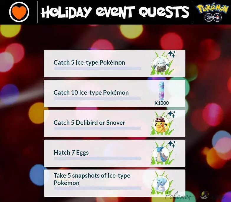 Pokemon GO Holidays 2019 Quests