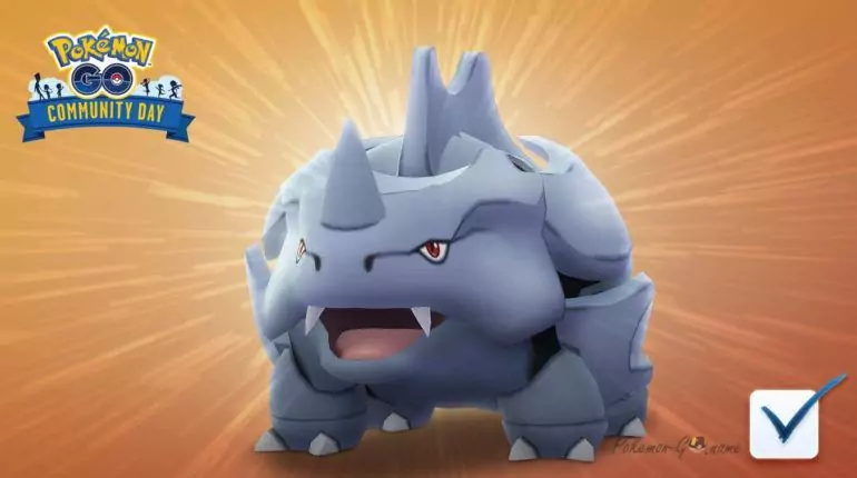 День Сообщества в феврале 2020 года с Покемоном Rhyhorn
