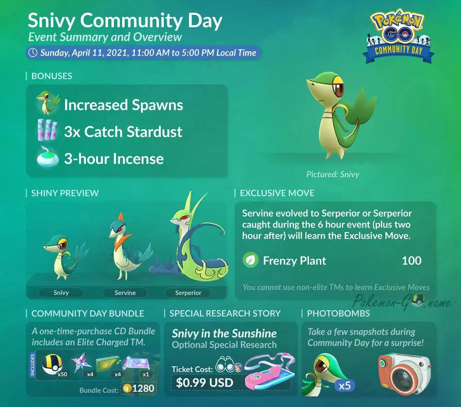 Комьюнити День Снайви в Pokemon GO