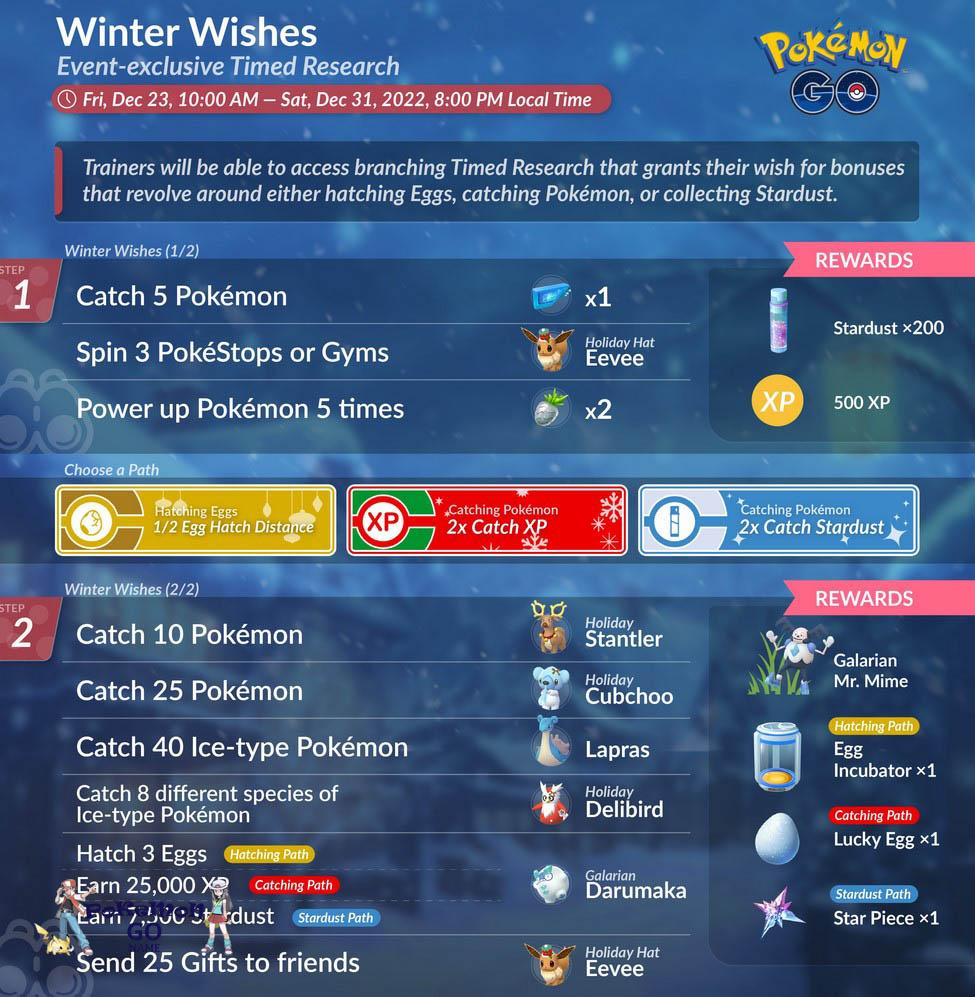 Pokemon GO Winter Wishes Time Research