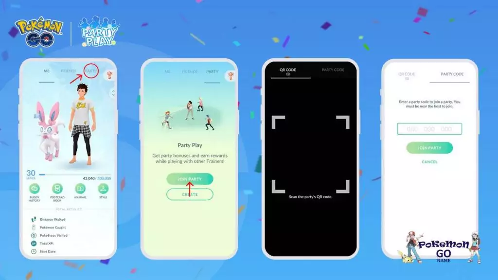 Как присоединится к пати в Pokemon GO