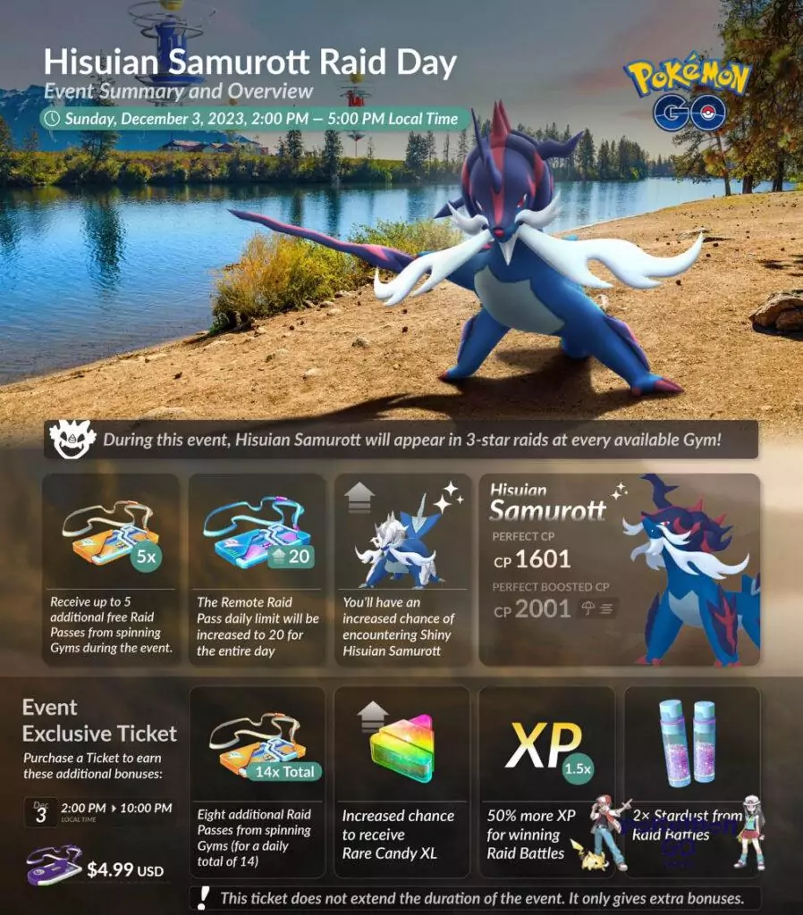 Pokemon GO Hisuian Samurott Raid Day Event-Guide