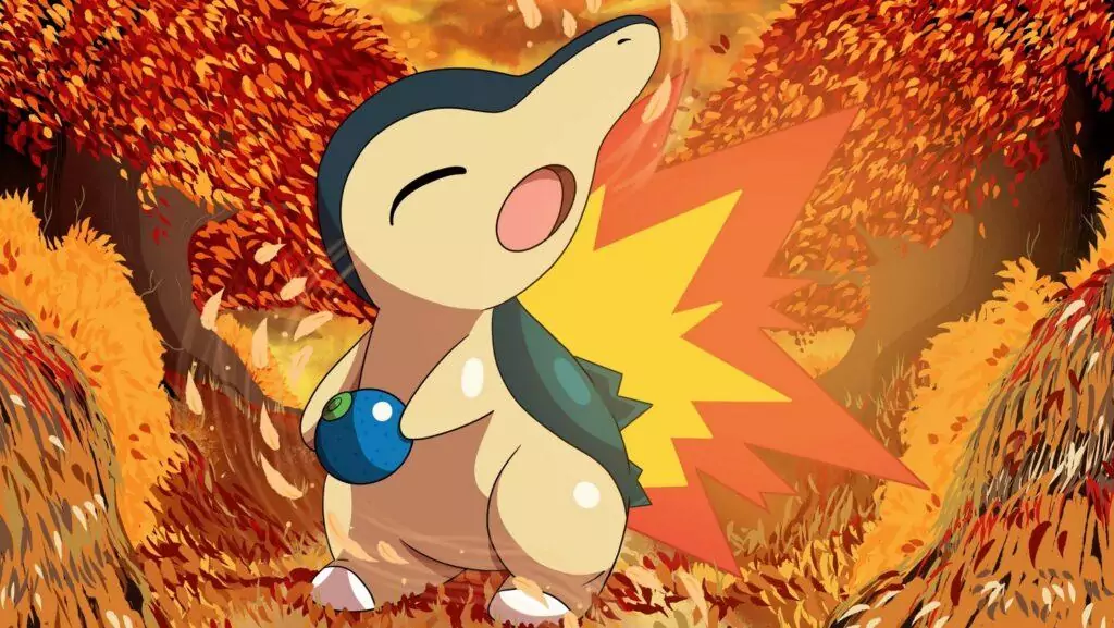 Покестоп Шоукейс с Покемонами Cyndaquil и Typhlosion
