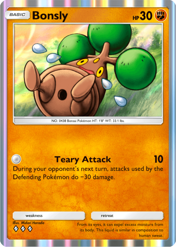 Bonsly - card B3-078 in Pokémon TCG Pocket