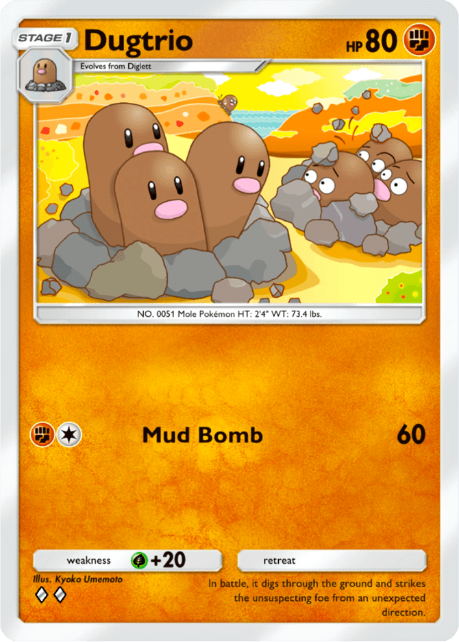 Dugtrio - card B2b-034 in Pokémon TCG Pocket