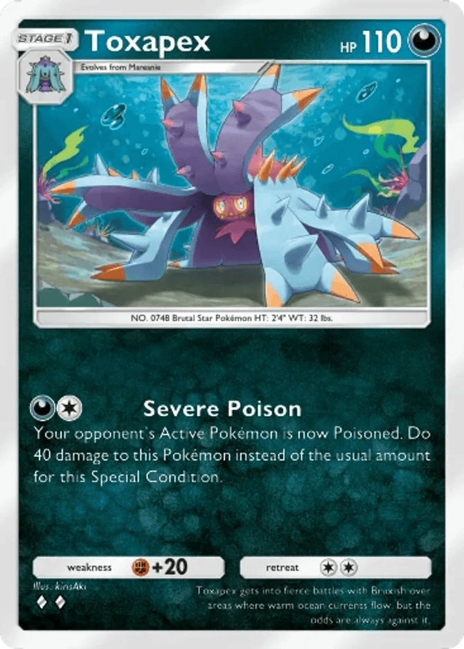 Toxapex - card B3b-047 in Pokémon TCG Pocket